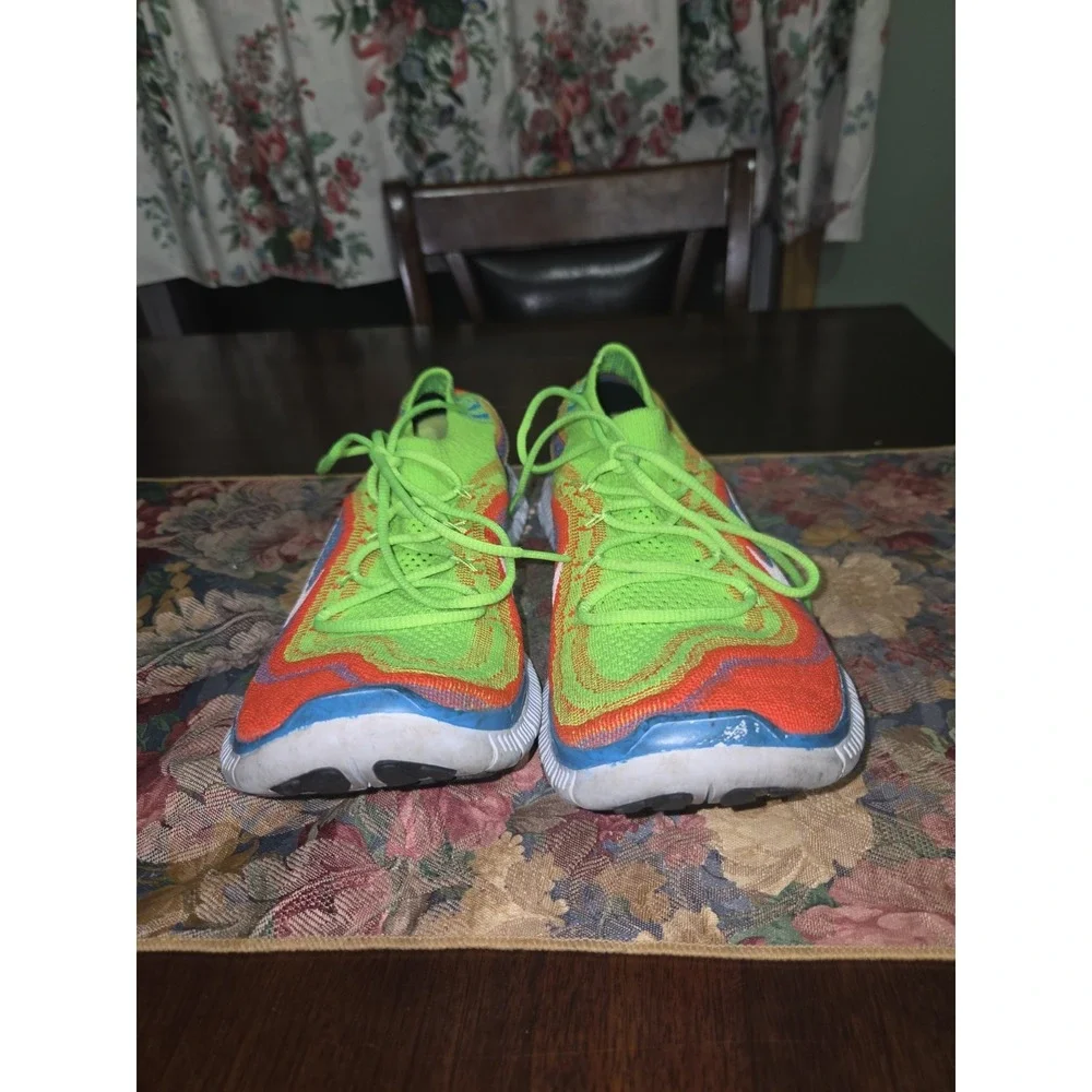 Size 9 - Nike Free Flyknit+ 5.0 Men's Electric Green Running Shoes 615805-316